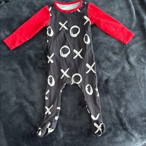 Rags to Raches Red and Black Footies One Piece